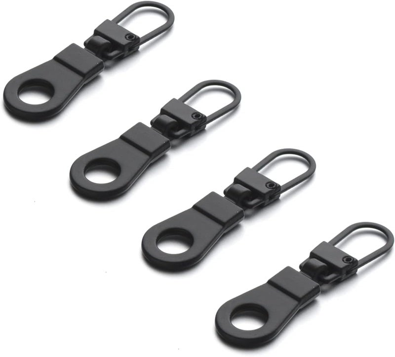 Mizeer Zipper Pull Replacement for Small Holes Zipper, Detachable Zipper Tab Repair for Clothing Jackets Boots Purse 4 Pieces Black - Image 1